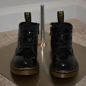 Girl Black Patent Leather Dr. Marten Boots
